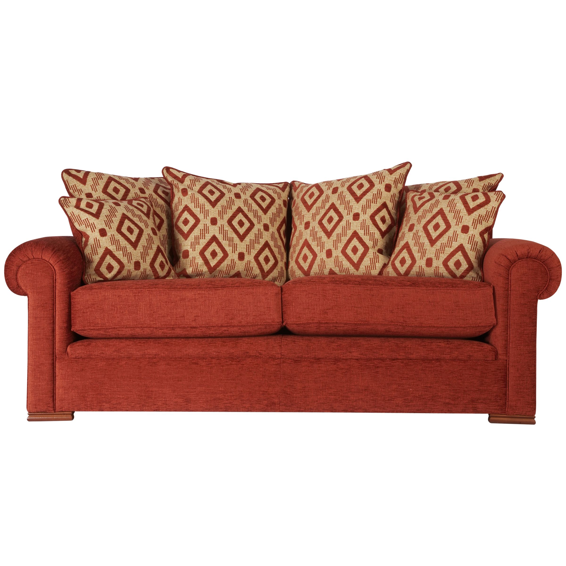 John Lewis Ashley Large Scatter Back Sofa Red