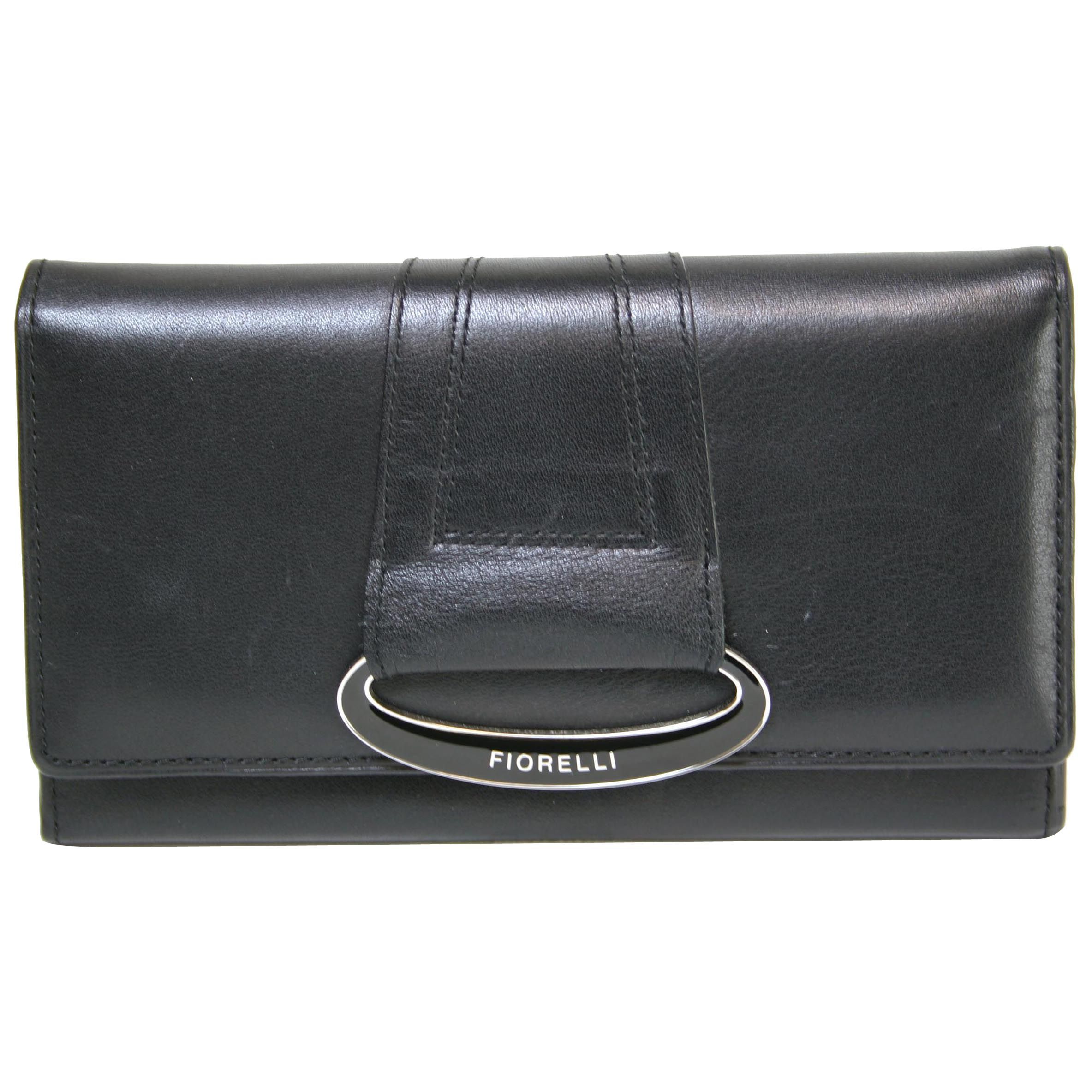 Oval Tri-Fold Purse, Small, Black