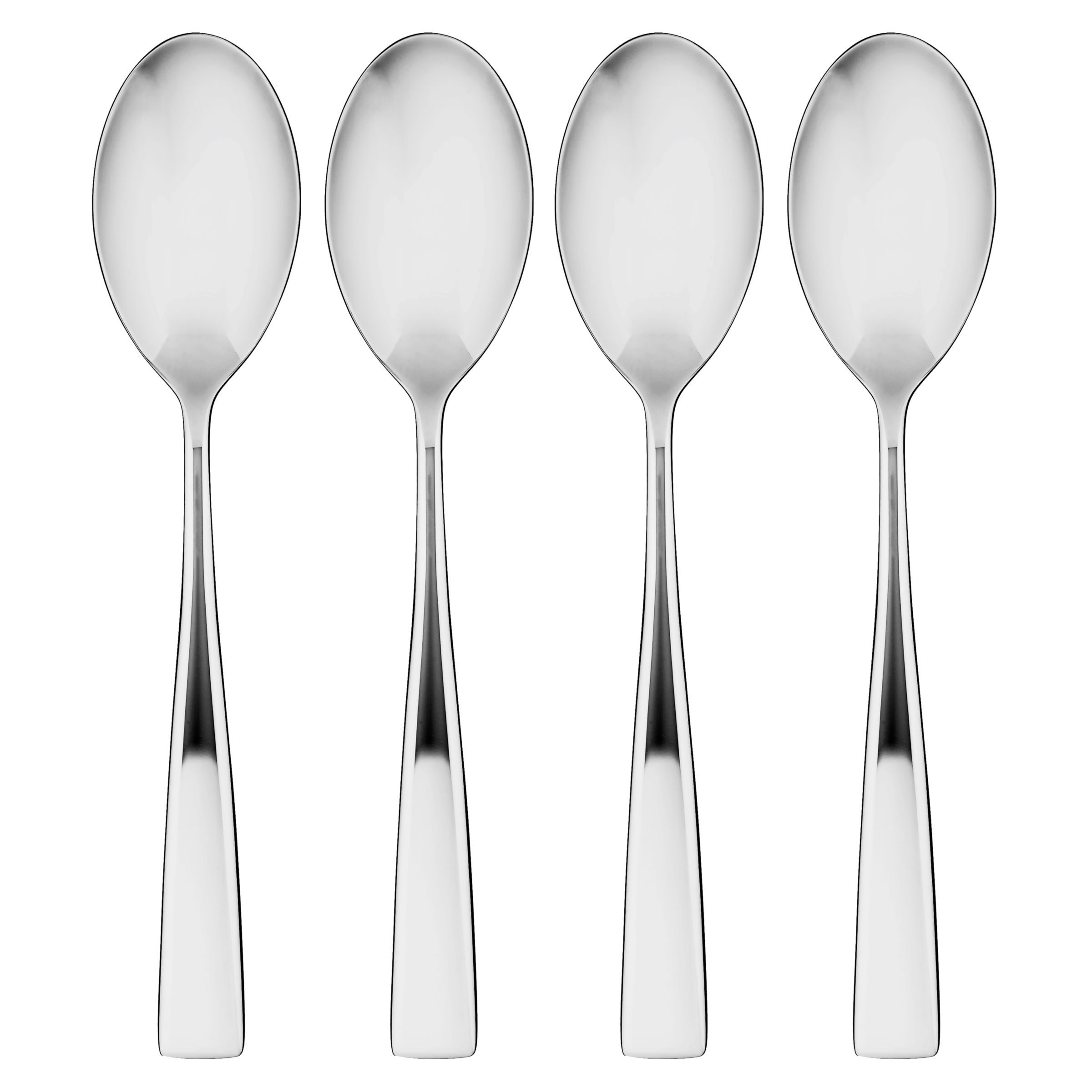 John Lewis Edge Dessertspoons, Stainless Steel, Set of 4