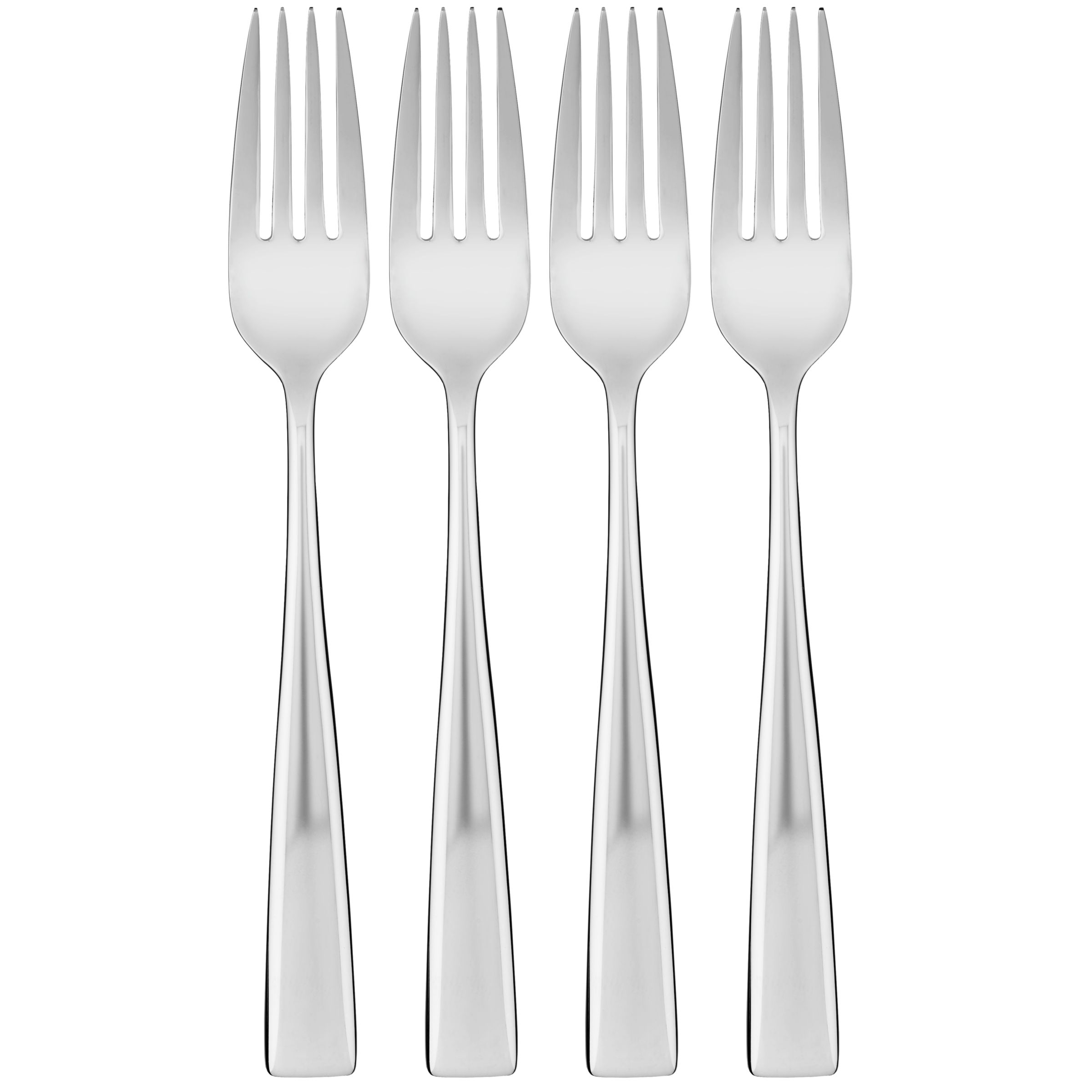 John Lewis Edge Dessert Forks, Stainless Steel, Set of 4