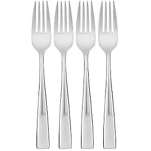 John Lewis Edge Dessert Forks, Stainless Steel, Set of 4