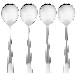 Edge Soup Spoons, Stainless Steel, Set of 4