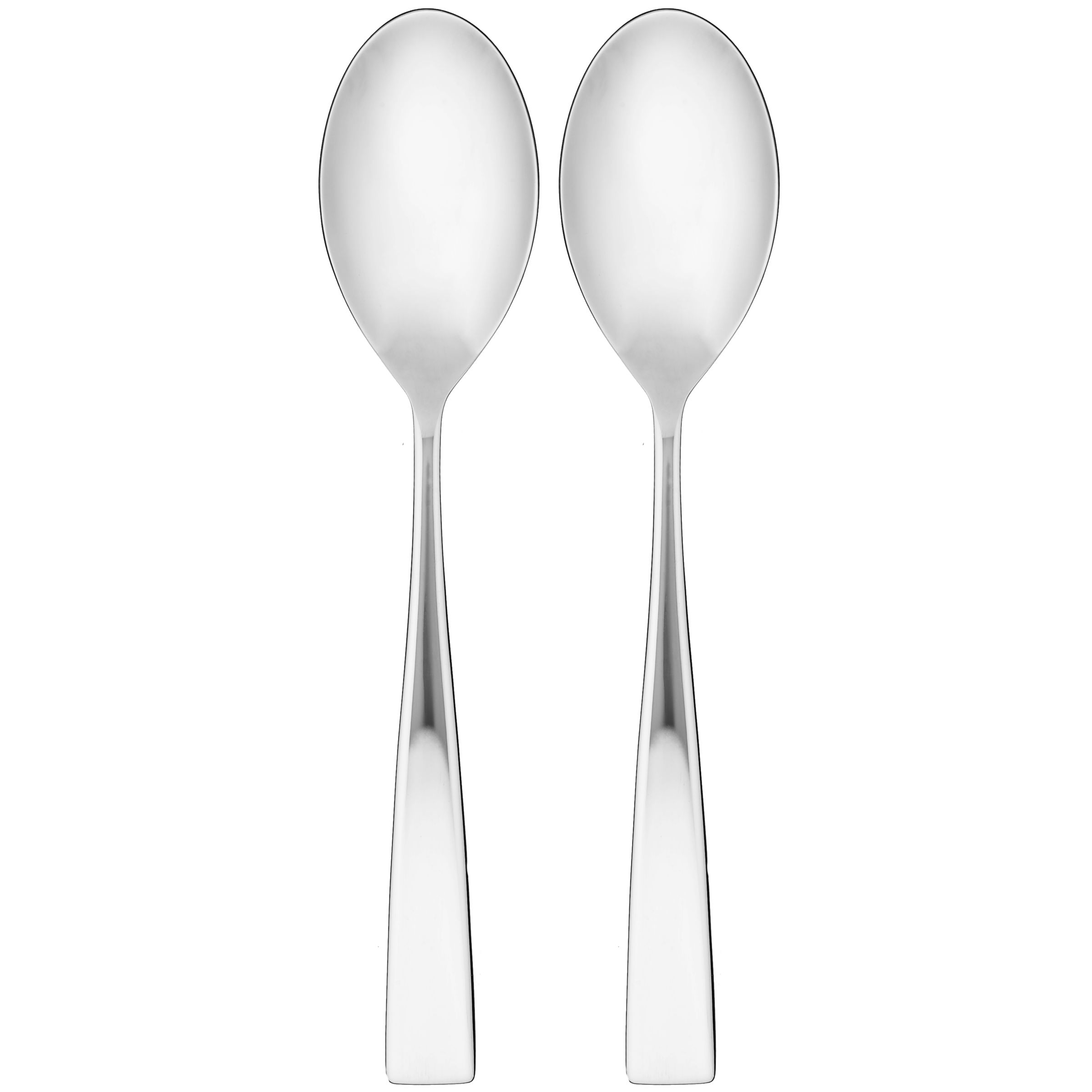 John Lewis Edge Serving Spoons, Stainless Steel, Set of 2