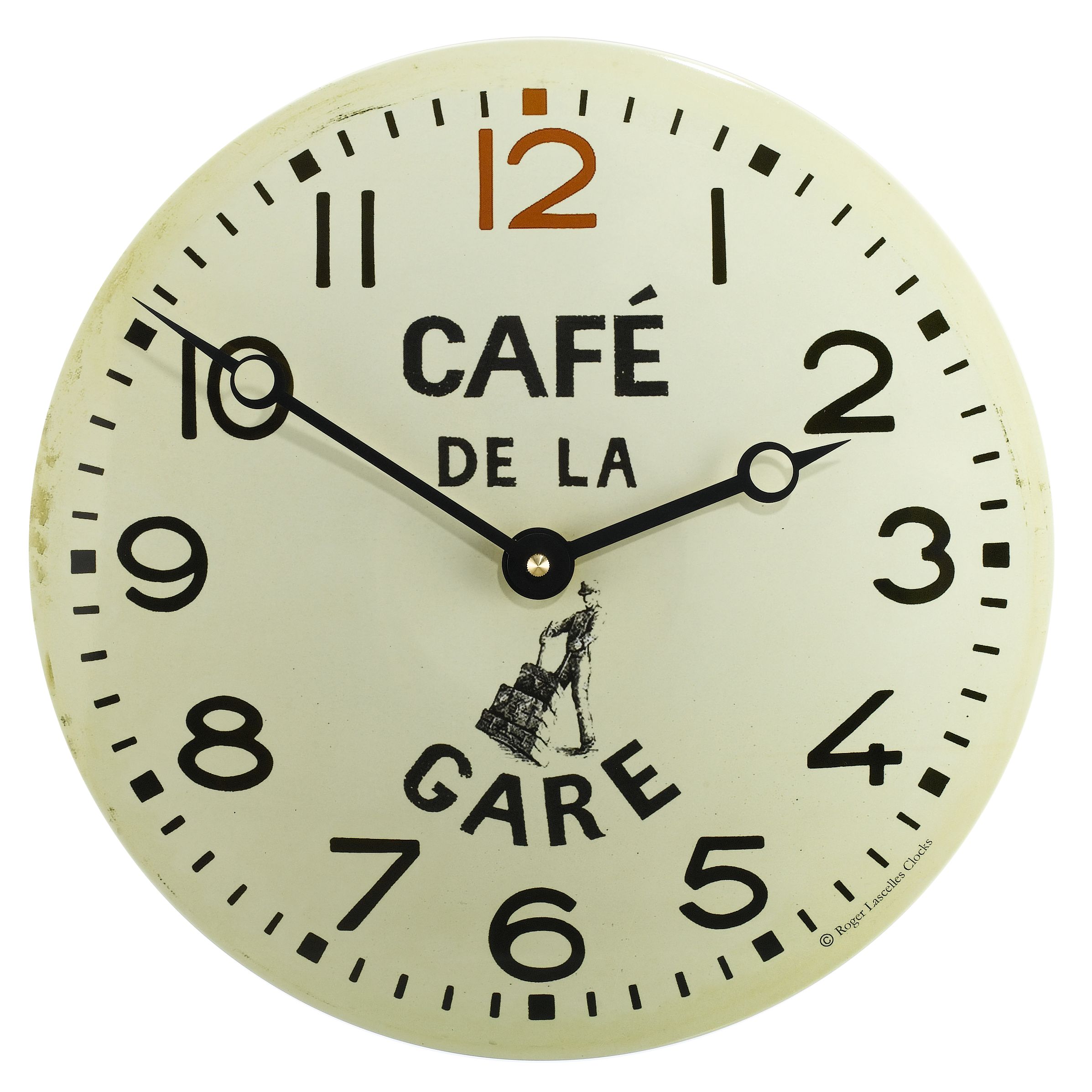 Cafe de la Gare Wall Clock, Cream