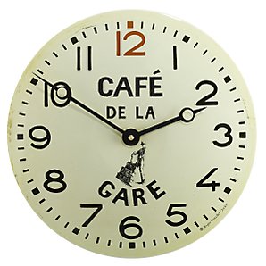 Roger Lascelles Cafe de la Gare Wall Clock, Cream