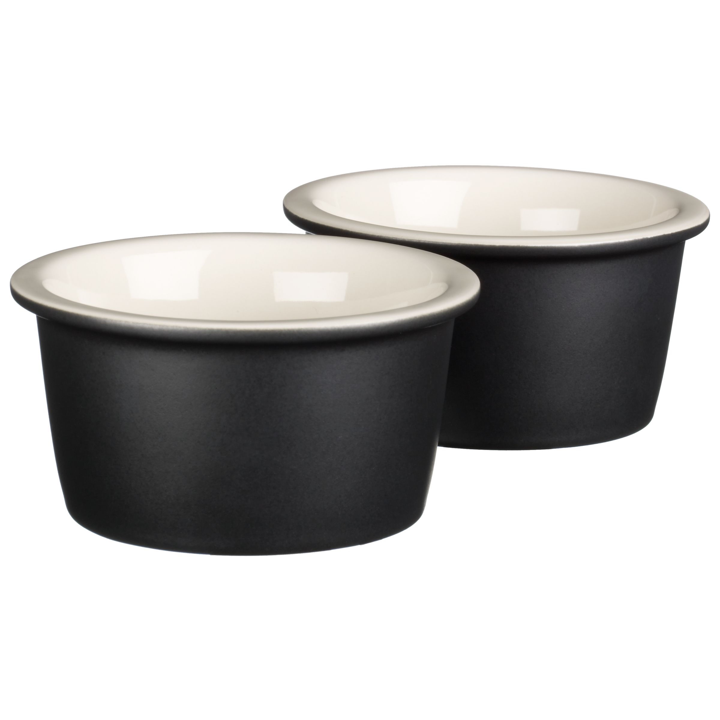 John Lewis Ceramic Ramekins, Black, Set of 2
