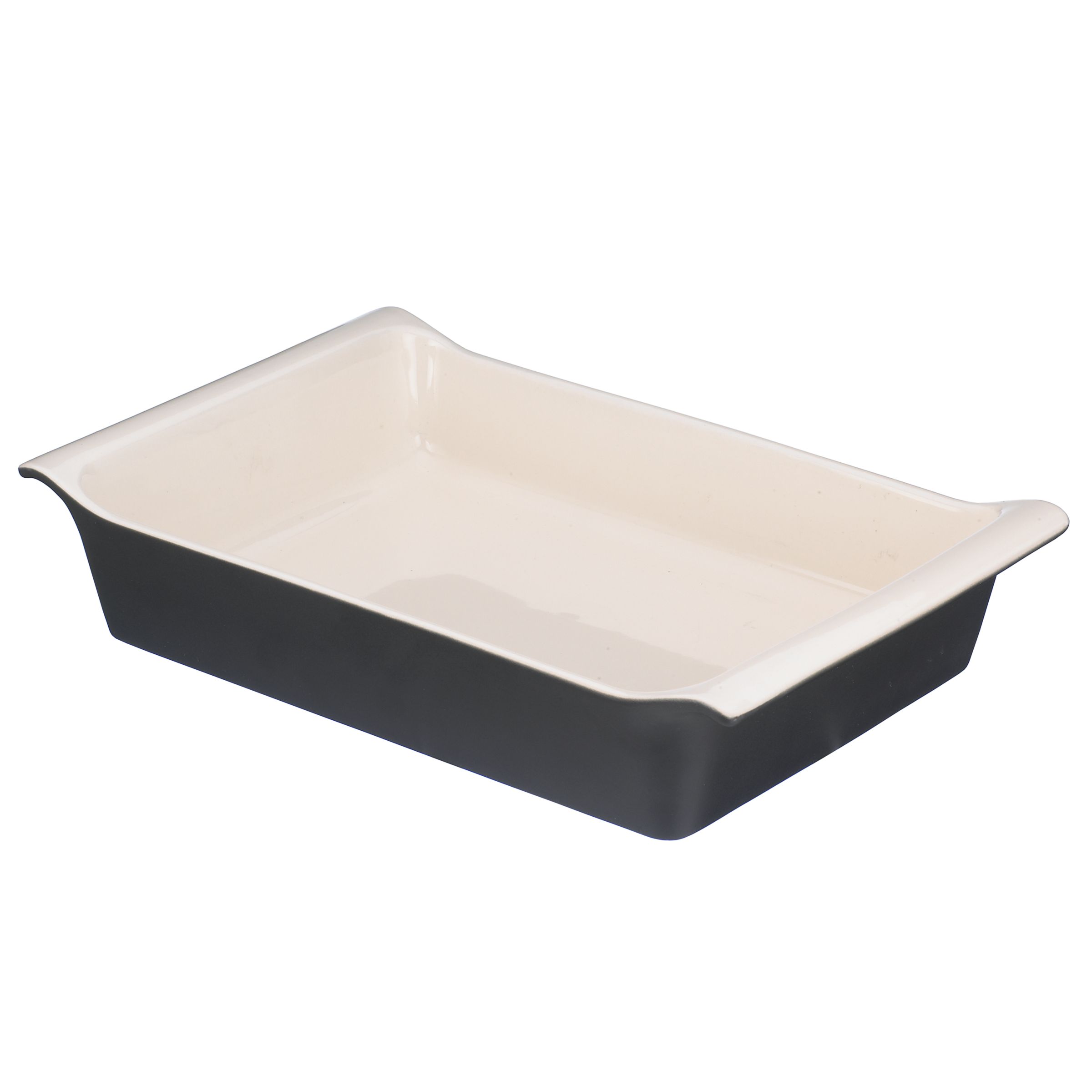 John Lewis Ceramic Rectangular Dish, Black, L32cm