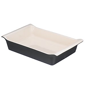 Ceramic Rectangular Dish, Black, L32cm