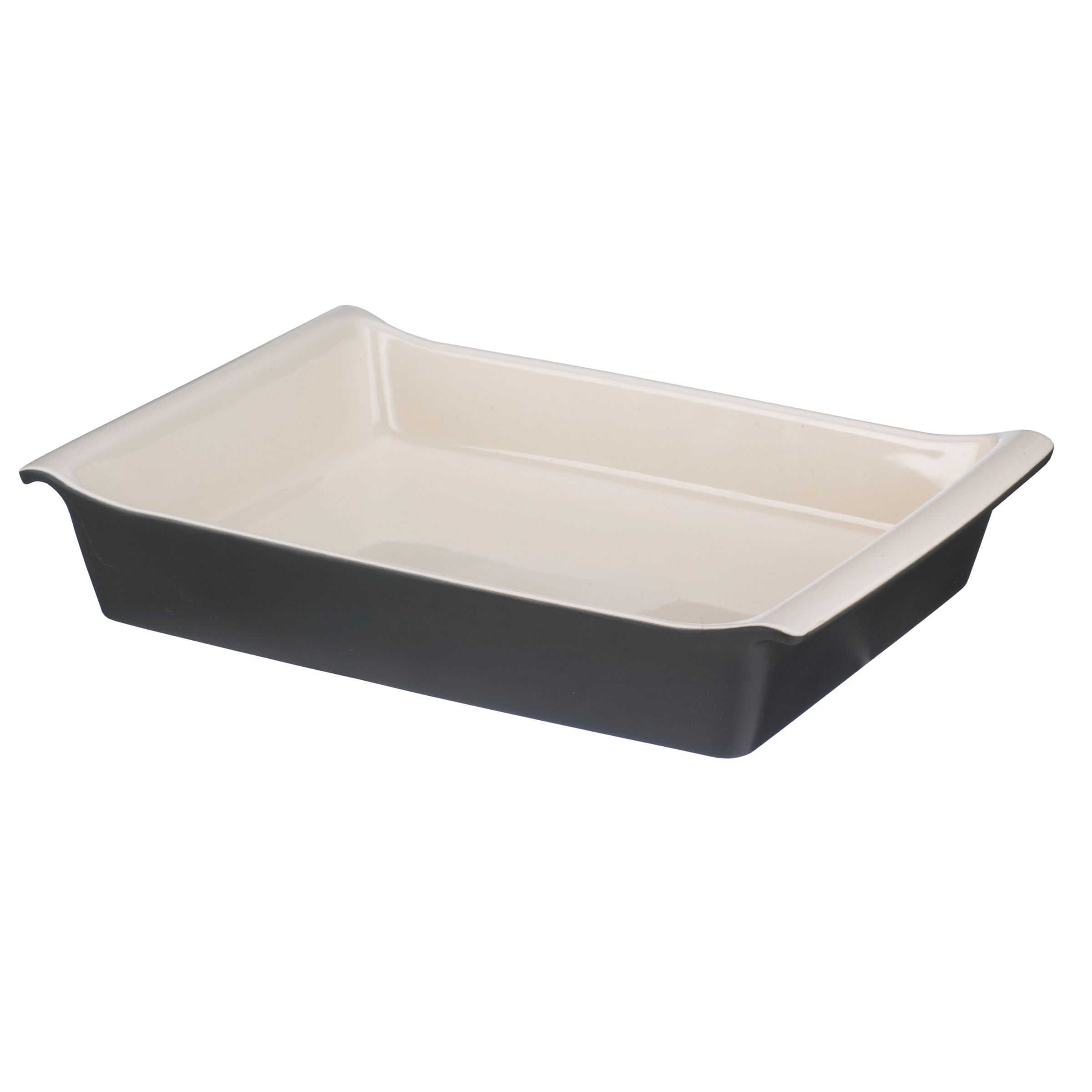 Ceramic Rectangular Dish, Black, L36cm