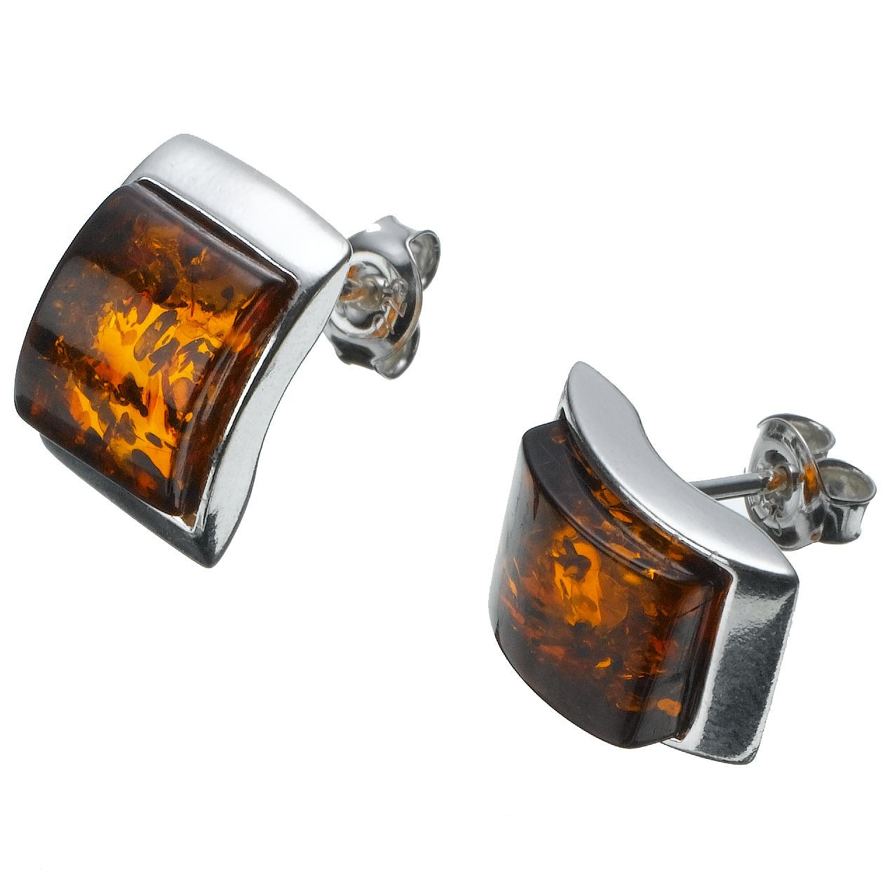 Amber Square Earrings