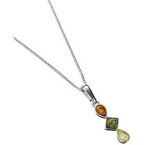 Amber Multi Stone Drop Pendant