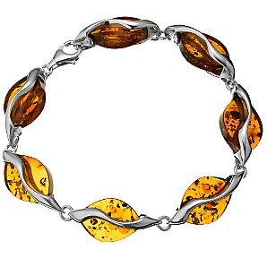 Amber and Silver Bracelet