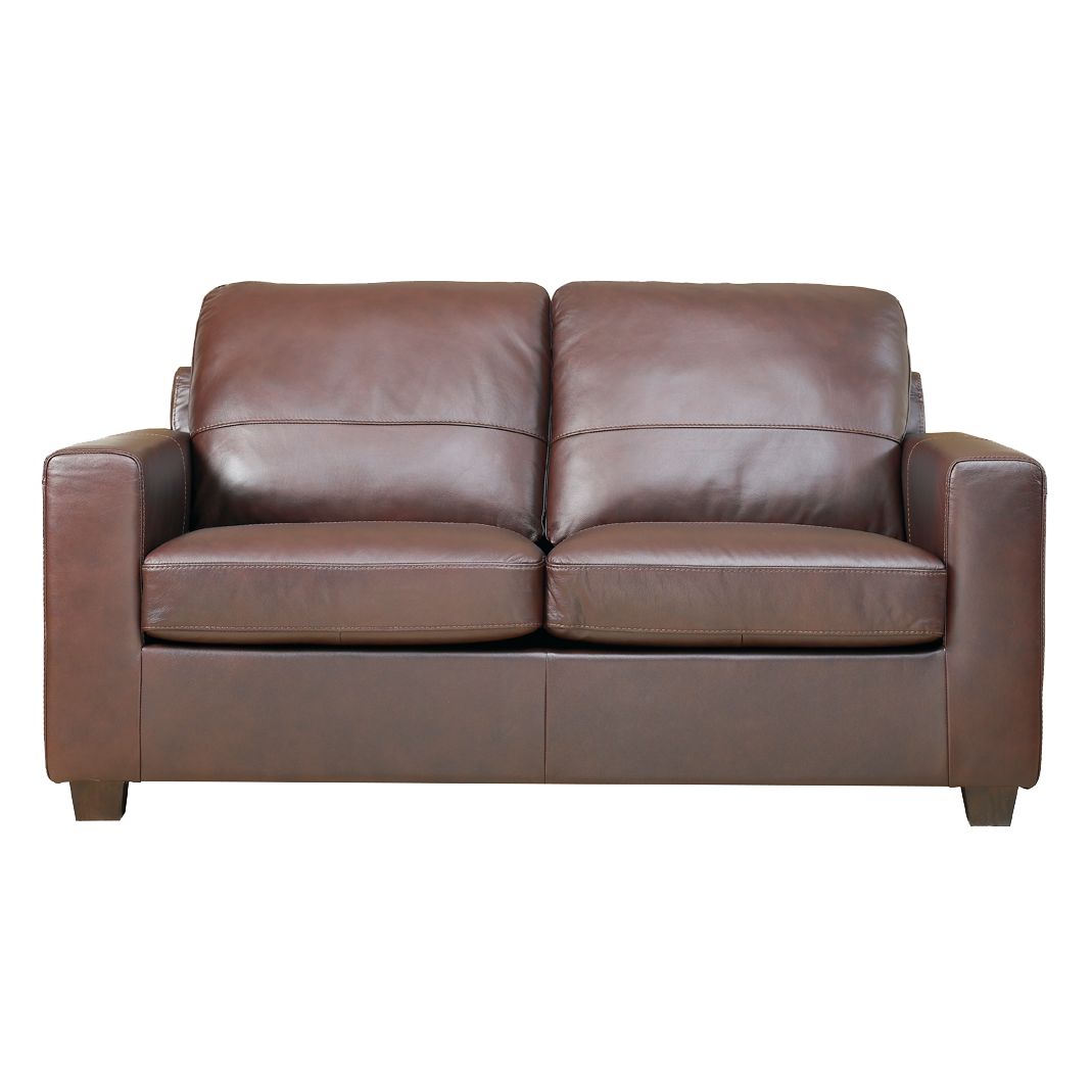 john lewis Ravel Small Leather Sofa Bed, Chocolate