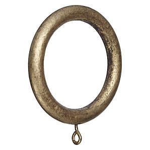 Antiqued Gilt Curtain Rings, Pack of 6, 35mm