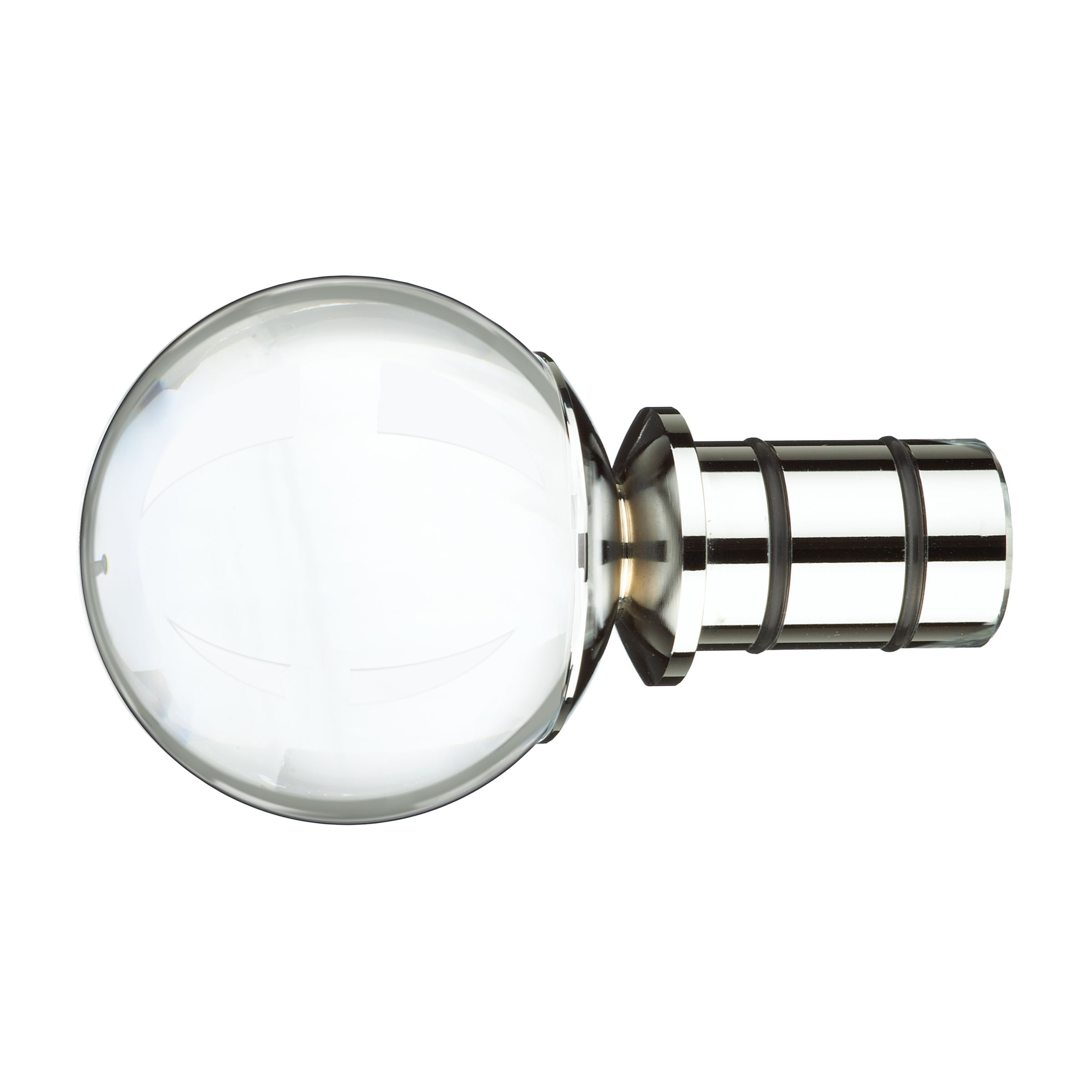 john lewis Clear Ball Finial- Chrome- 25mm