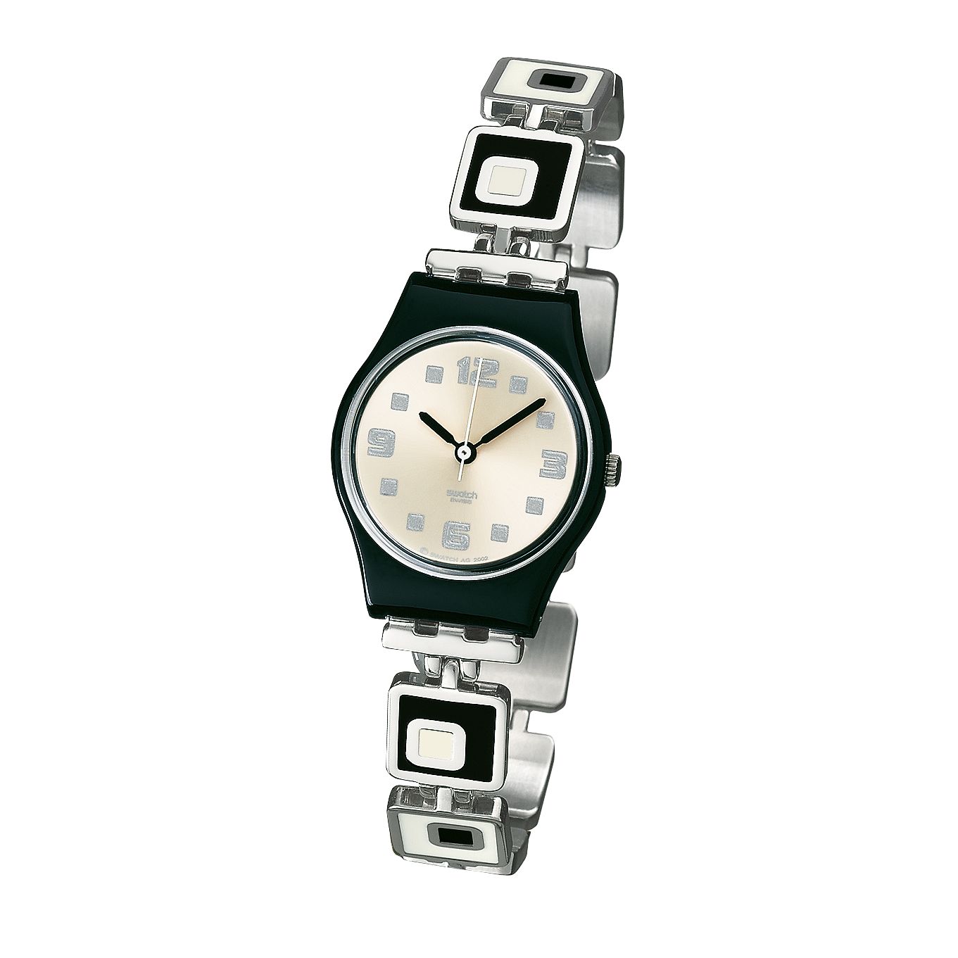 Swatch Chessboard Watch, Black/White