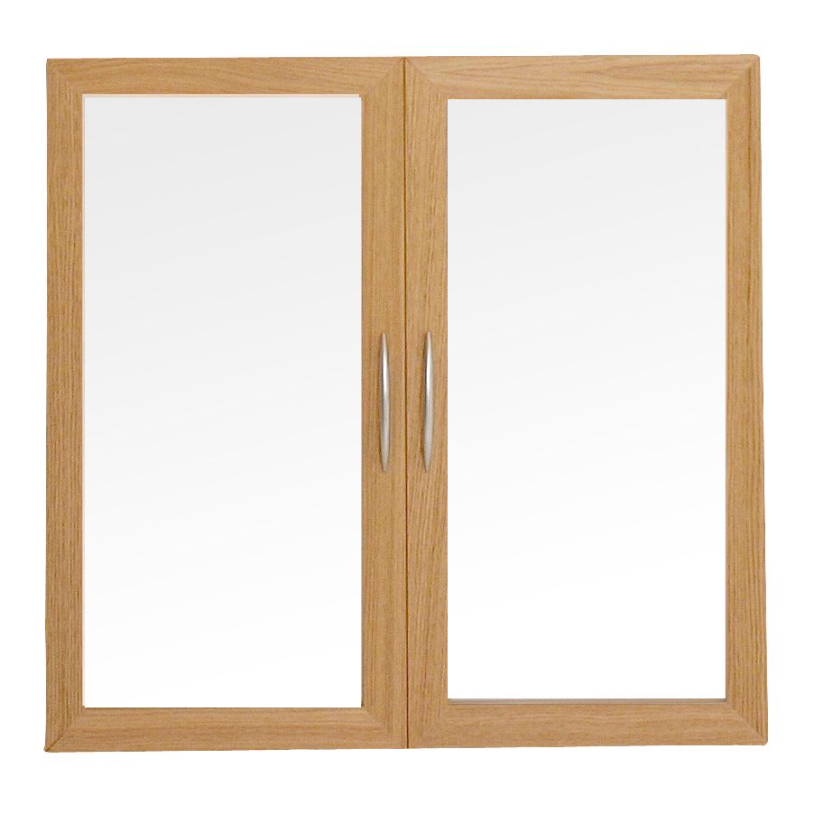 John Lewis Laya Bookcase 75cm Glazed Doors- Oak