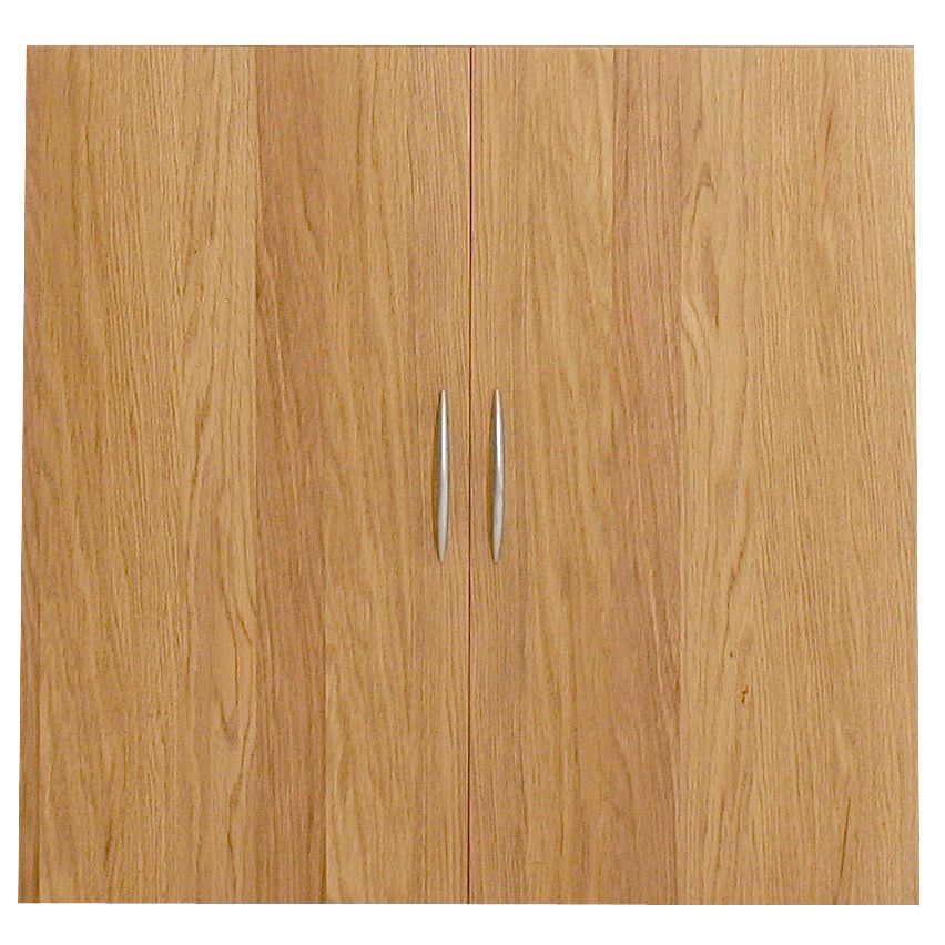 John Lewis Laya Bookcase 75cm Solid Doors- Oak