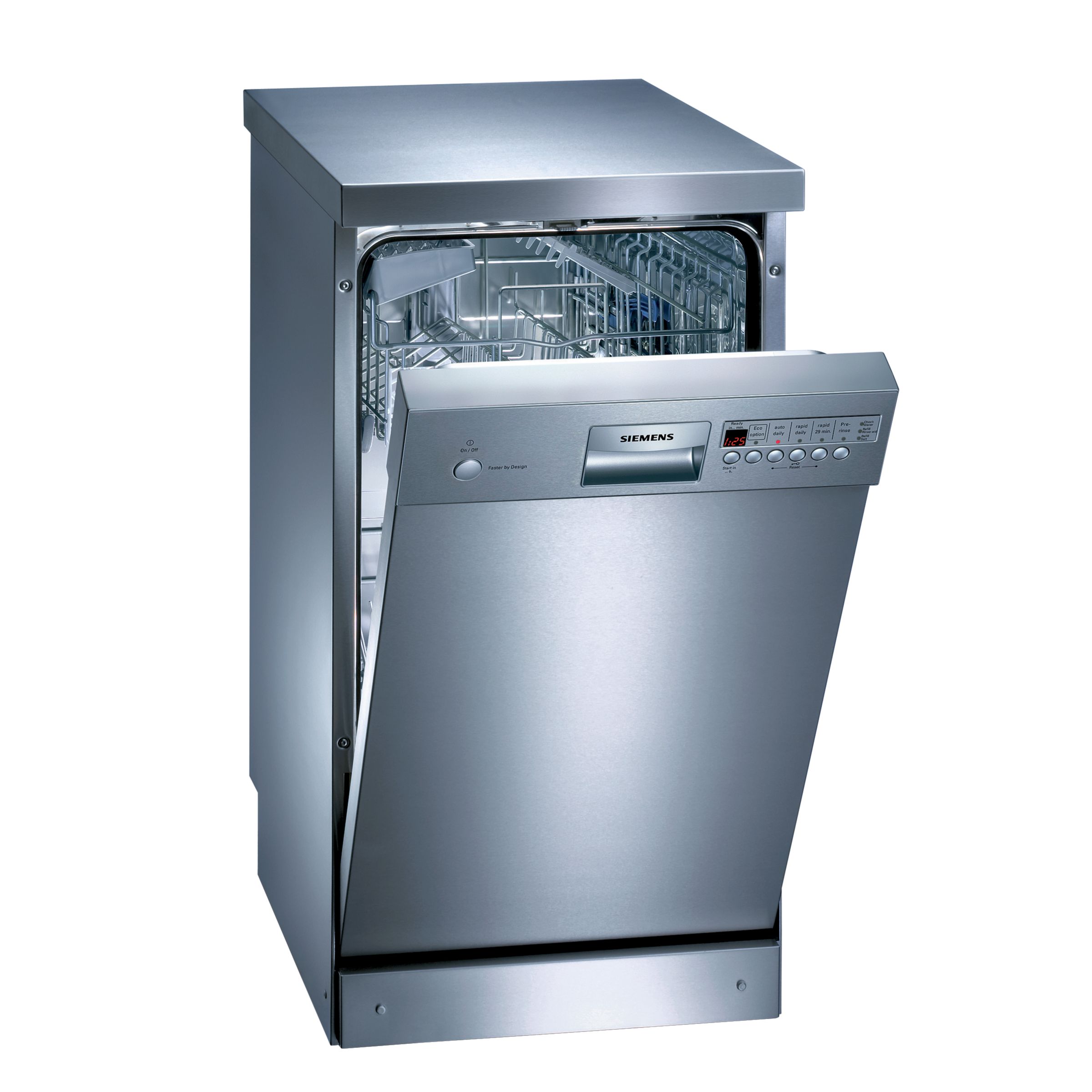 Siemens SF24T558GB Slimline Dishwasher, Stainless Steel
