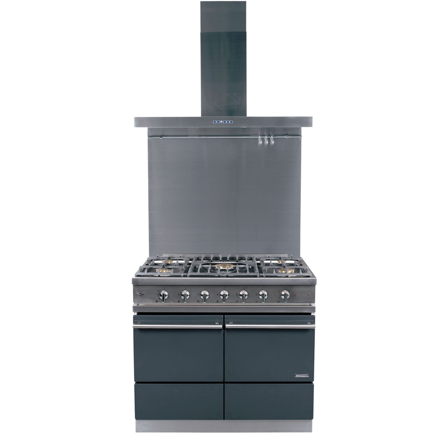 Westahl Cluny WG1052GEPK1 Dual Fuel Cooker, Hood and Backsplash Package, Anthracite at John Lewis