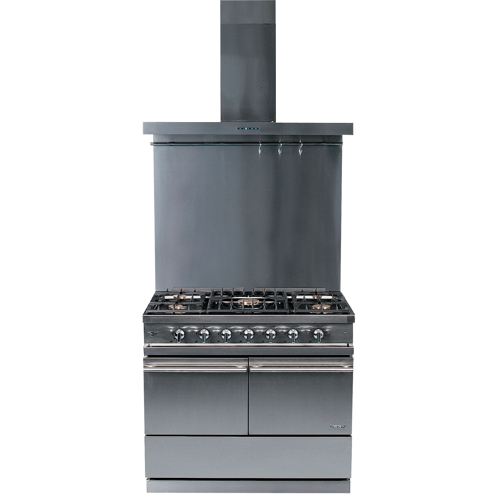 Westahl Cluny WG1052GEPK1 Dual Fuel Cooker, Hood and Splashback Package, Stainless Steel at John Lewis