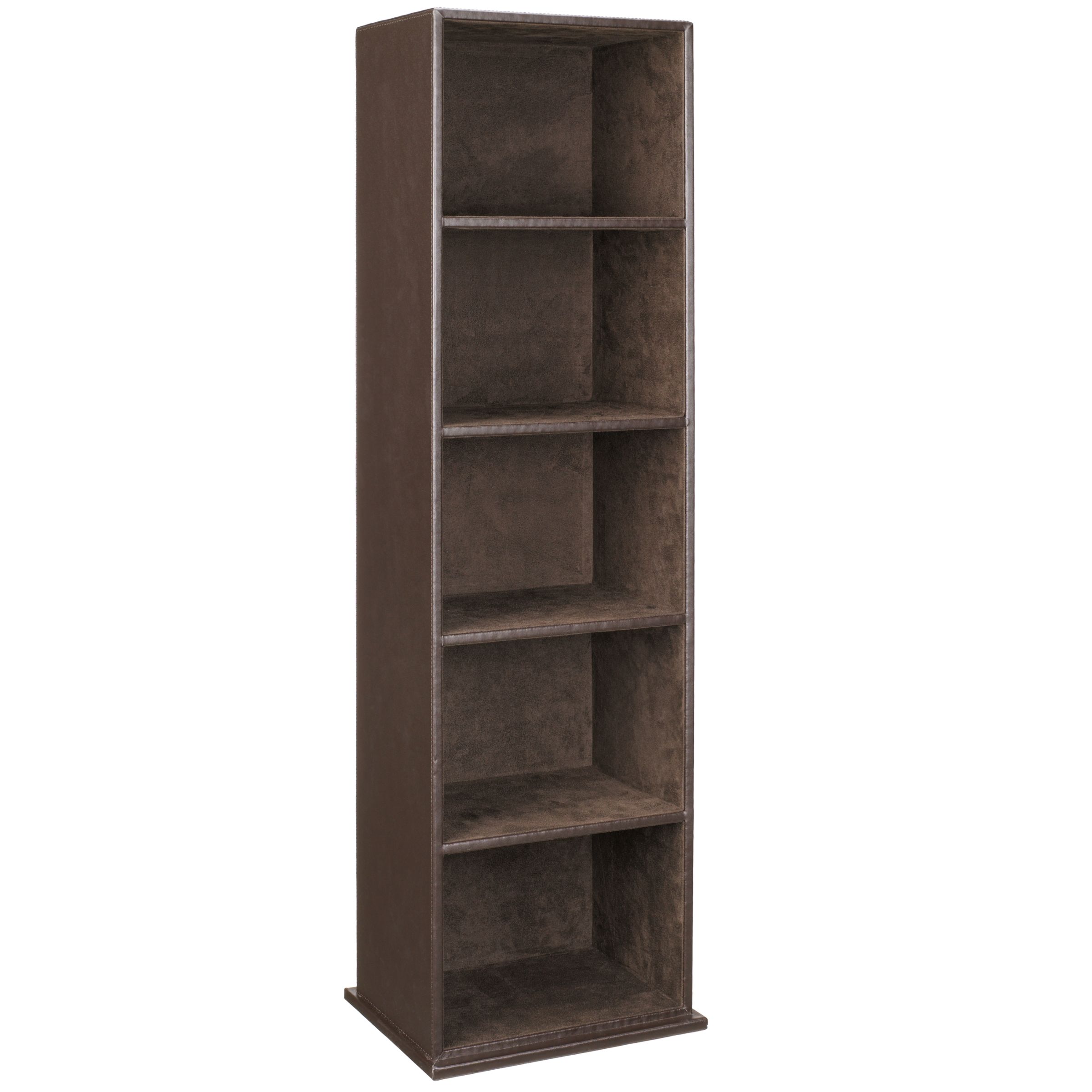Leather DVD Tower, Chocolate