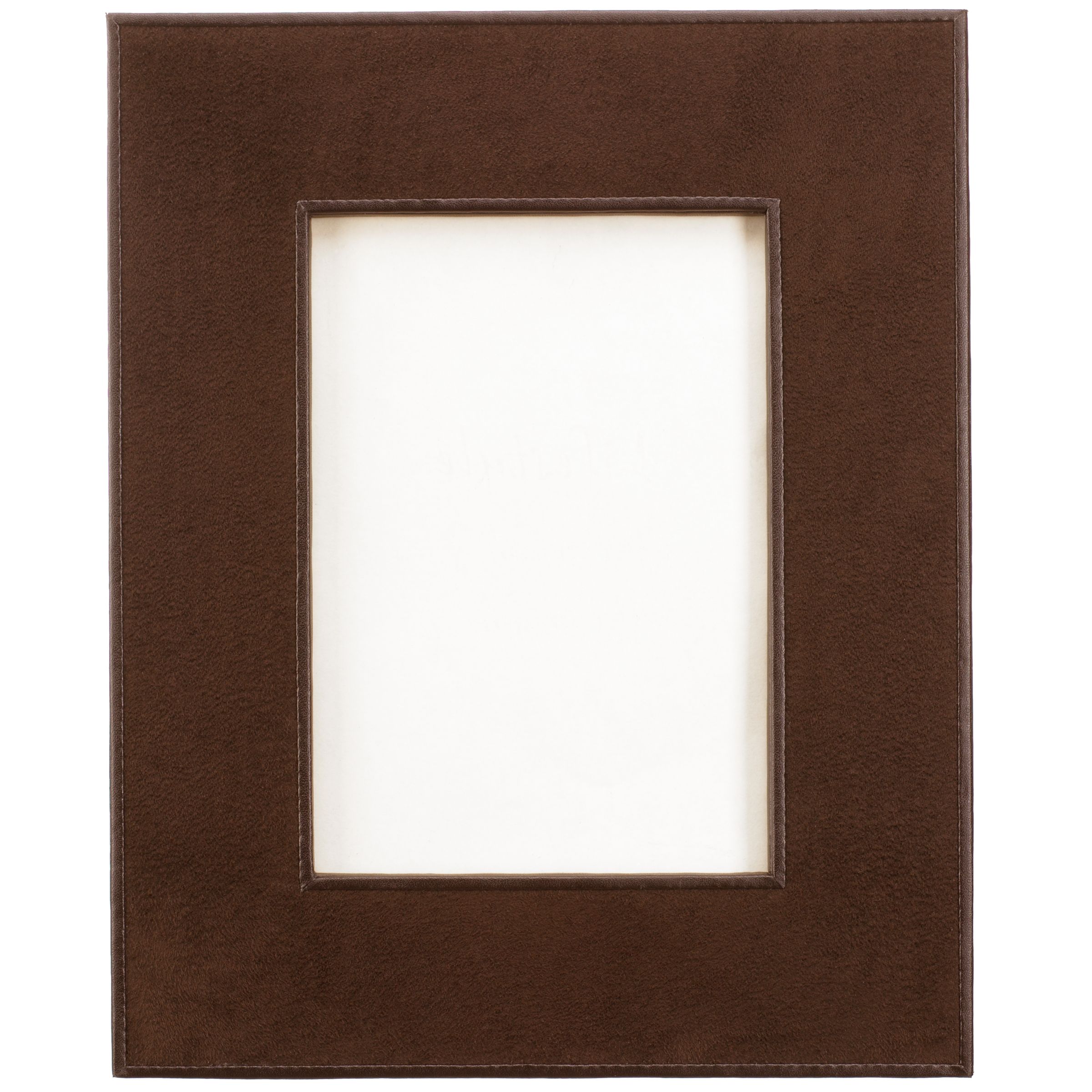 John Lewis Faux Suede Photo Frame, Chocolate