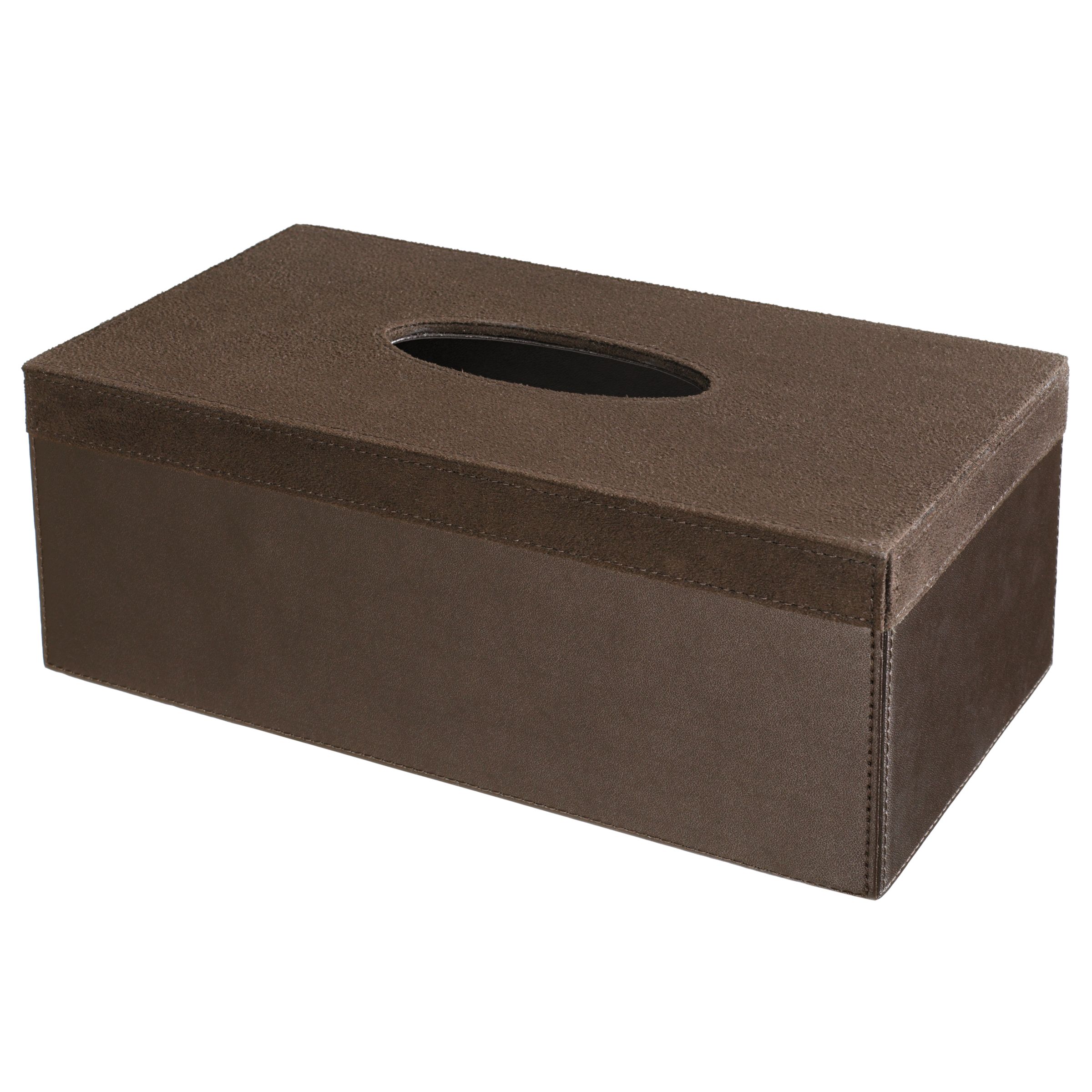 Leather Tissue Box Cover, Chocolate