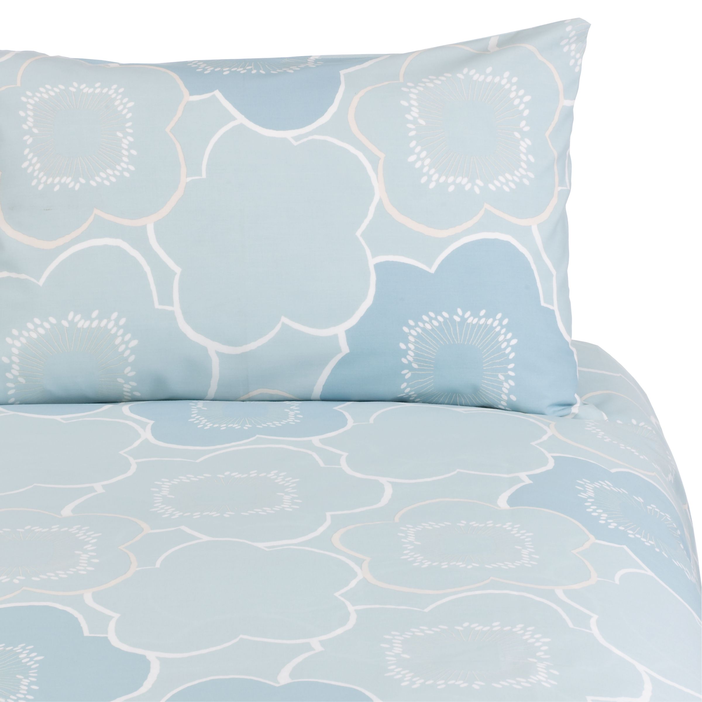 John Lewis Lily Standard Pillowcase Kingfisher Ice