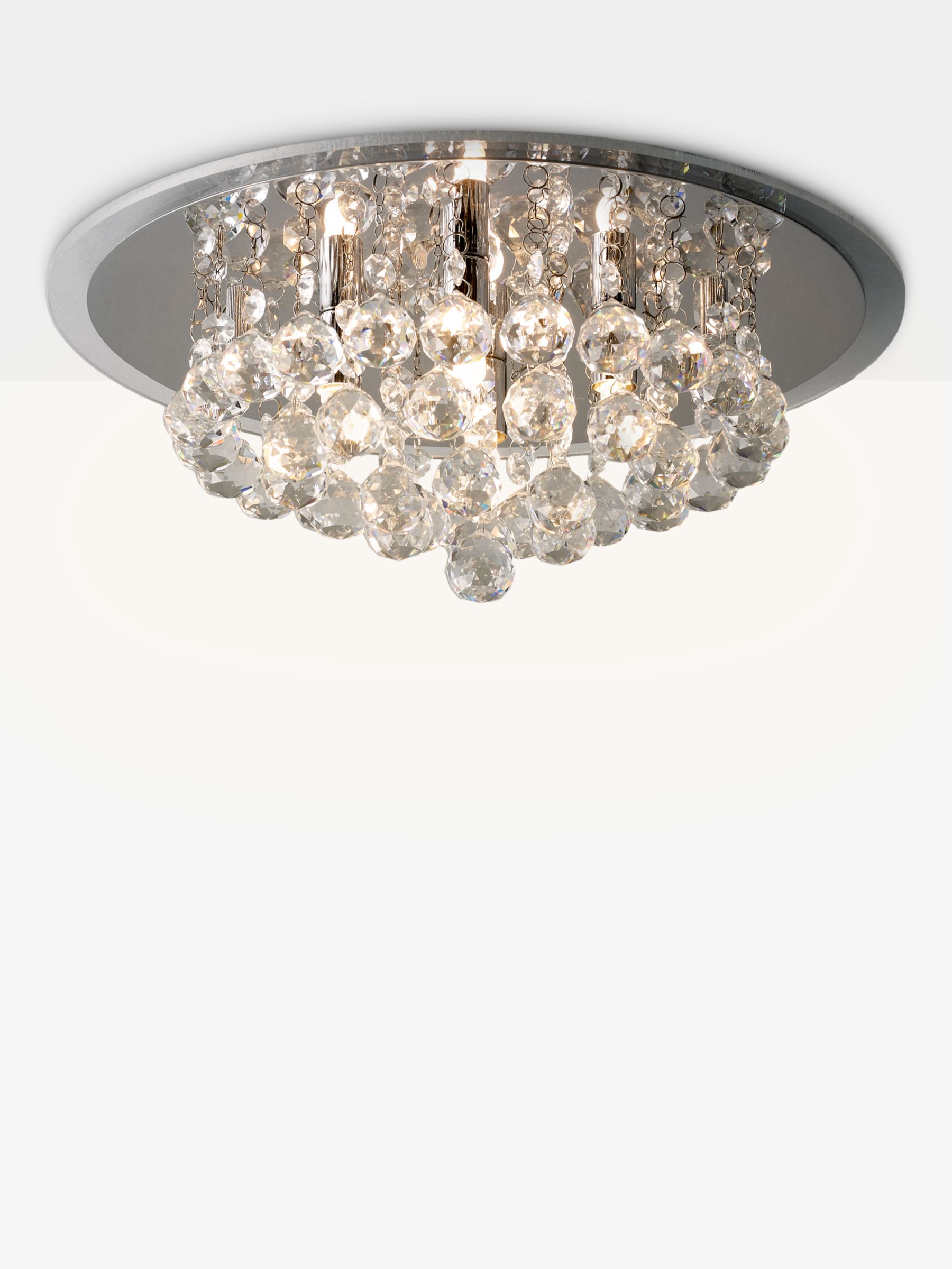 John Lewis Belinda Chandelier, Chrome / Crystal