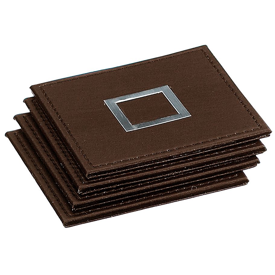 John Lewis Faux Leather Coasters Set of 4 Brown