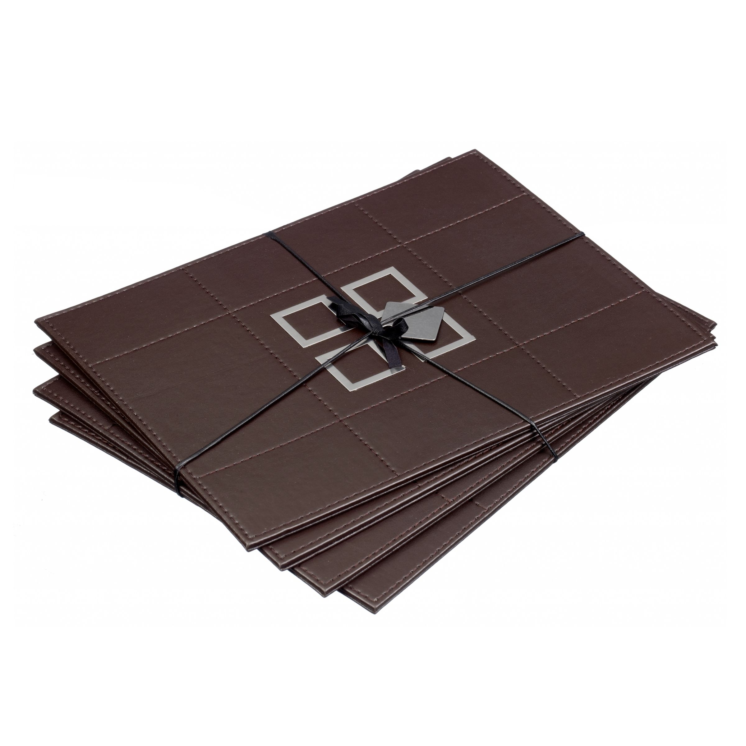 John Lewis Faux Leather Placemat, Set of 4, Brown