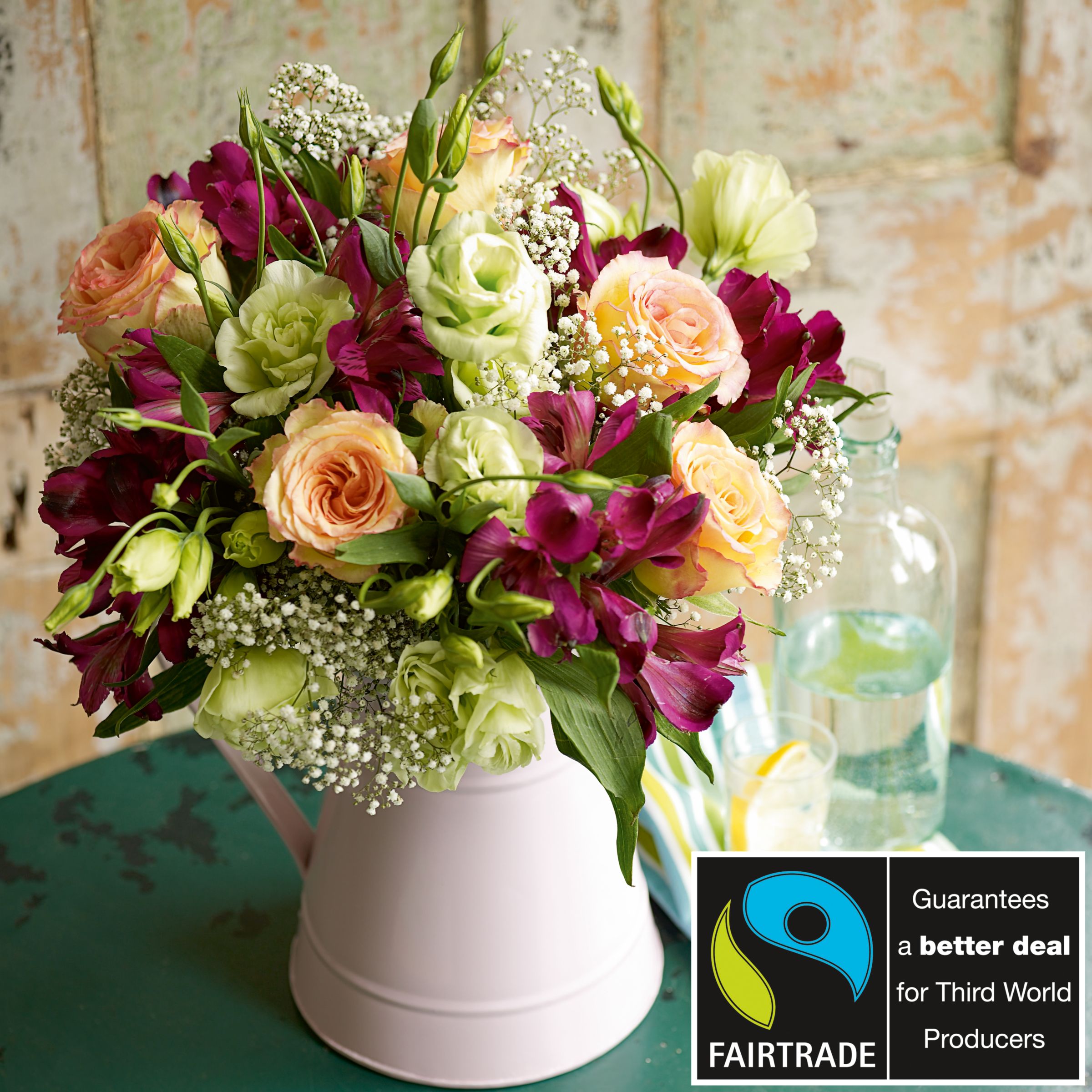 John Lewis Flowers  Fairtrade Peach Nostalgia Arrangement