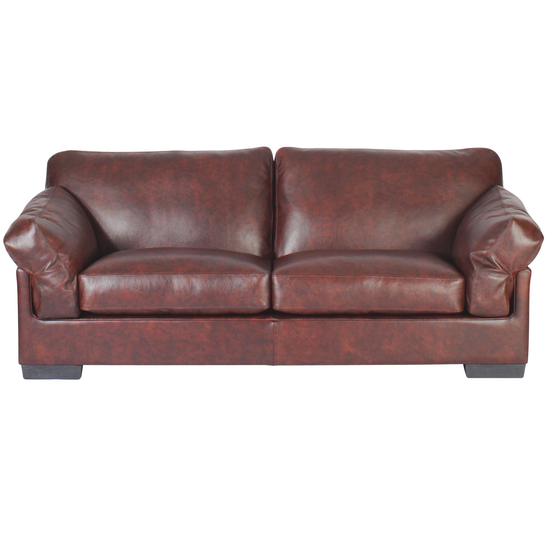 John Lewis Calanda Grand Leather Sofa, Chocolate, width 211cm