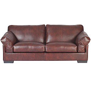 John Lewis Calanda Grand Leather Sofa, Chocolate