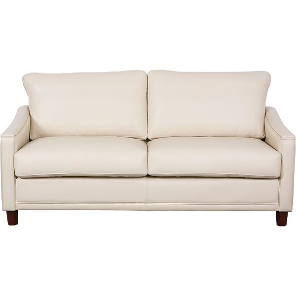 John Lewis Ophelia Medium Leather Sofa, Pearl at John Lewis