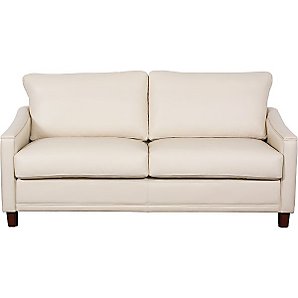 Ophelia Medium Leather Sofa, Pearl