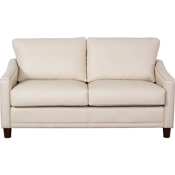 Ophelia Small Leather Sofa, Pearl