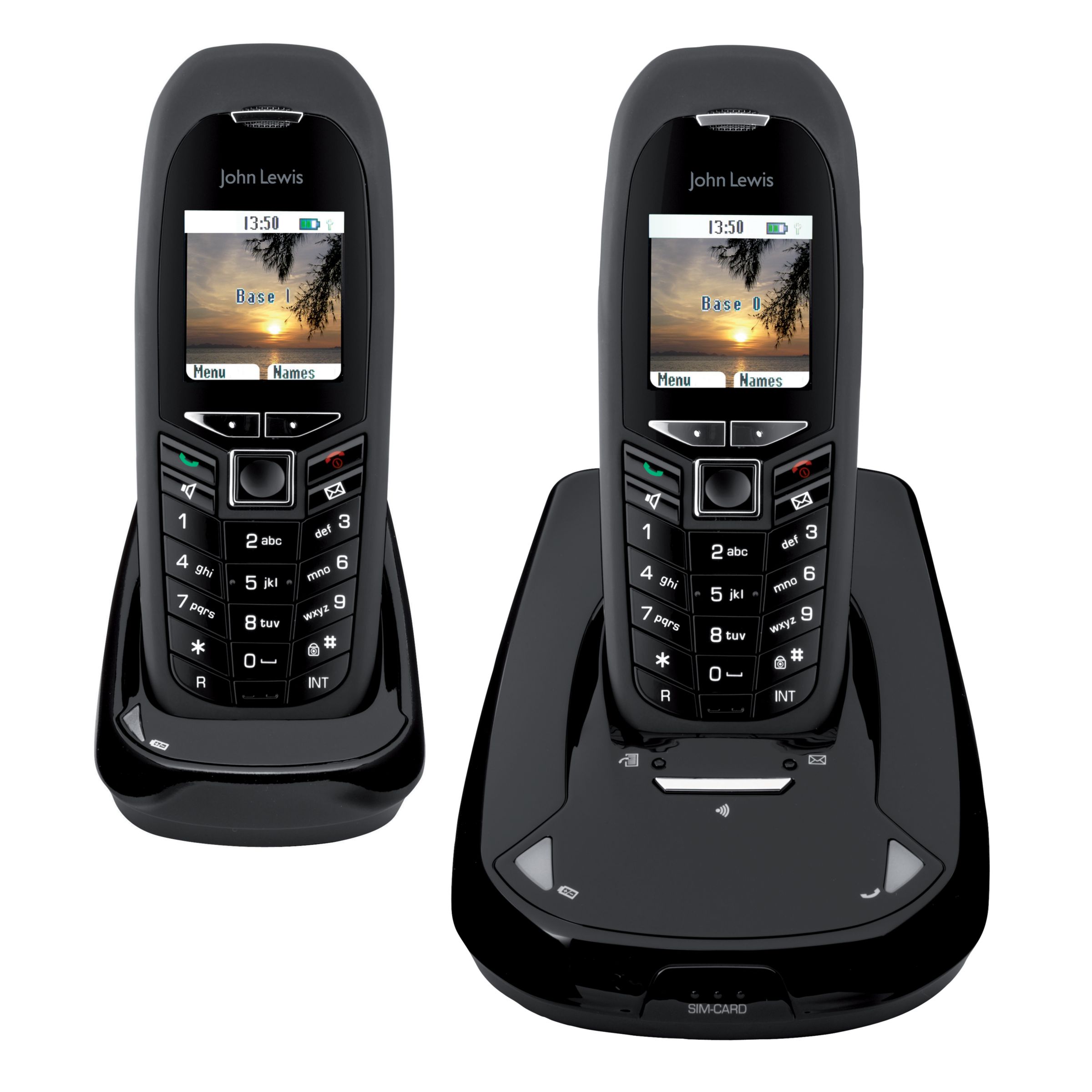 John Lewis Aladino 2 Digital Cordless Telephone, Twin DECT