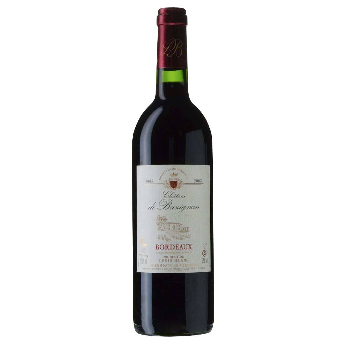 Chandacircteau Bazignan 2003 Bordeaux France Kosher Wine