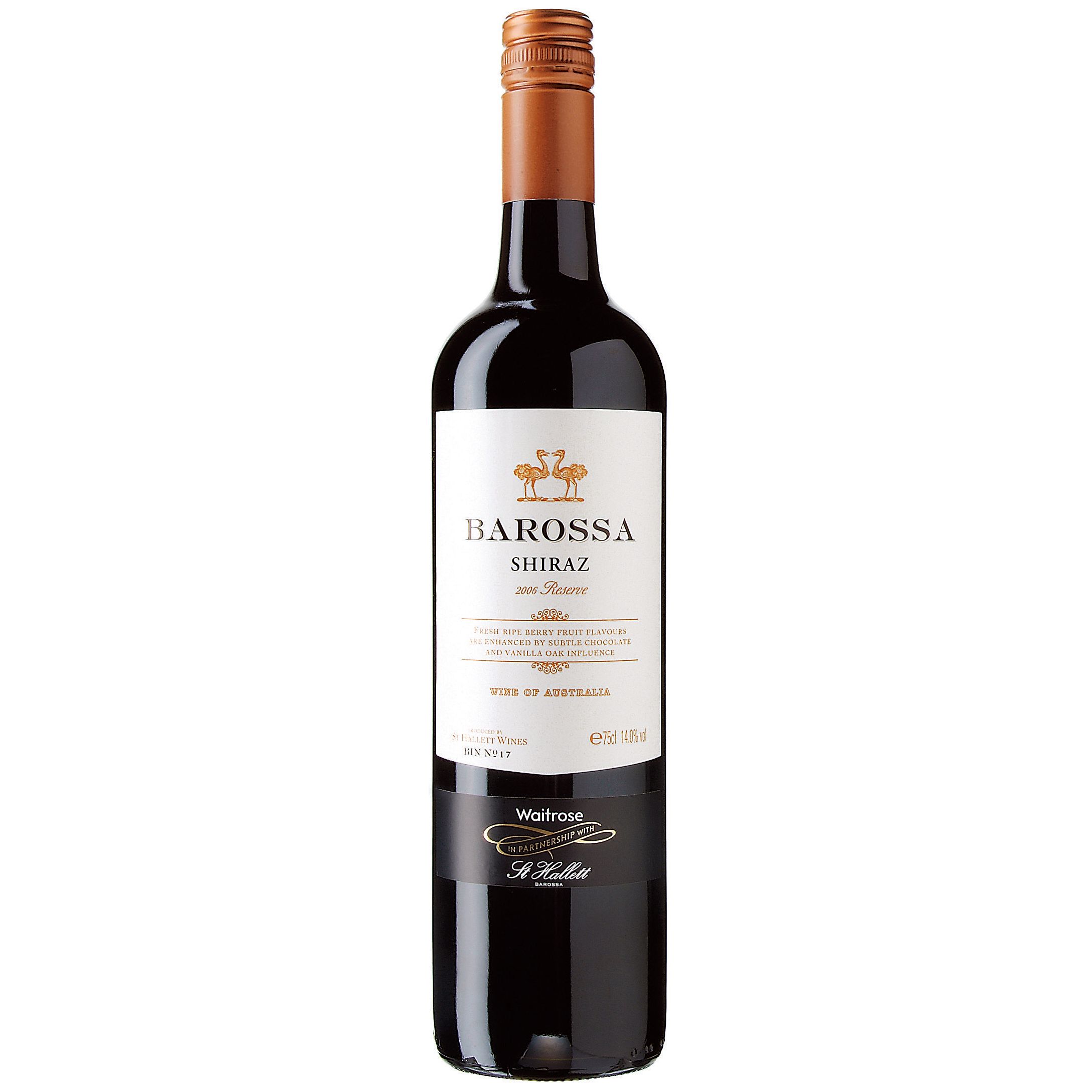 Waitrose Reserve Shiraz St Hallett 2006 Barossa Valley S Australia