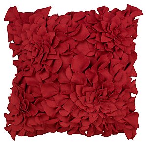 Unbranded Zinnia Blossoms Cushion, Claret