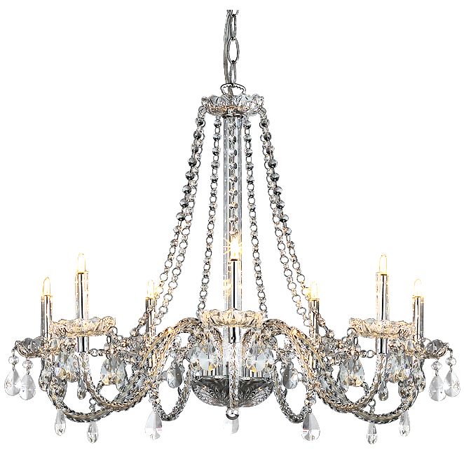 John Lewis Abigail Chandelier, Chrome / Clear Glass, 7 Arm