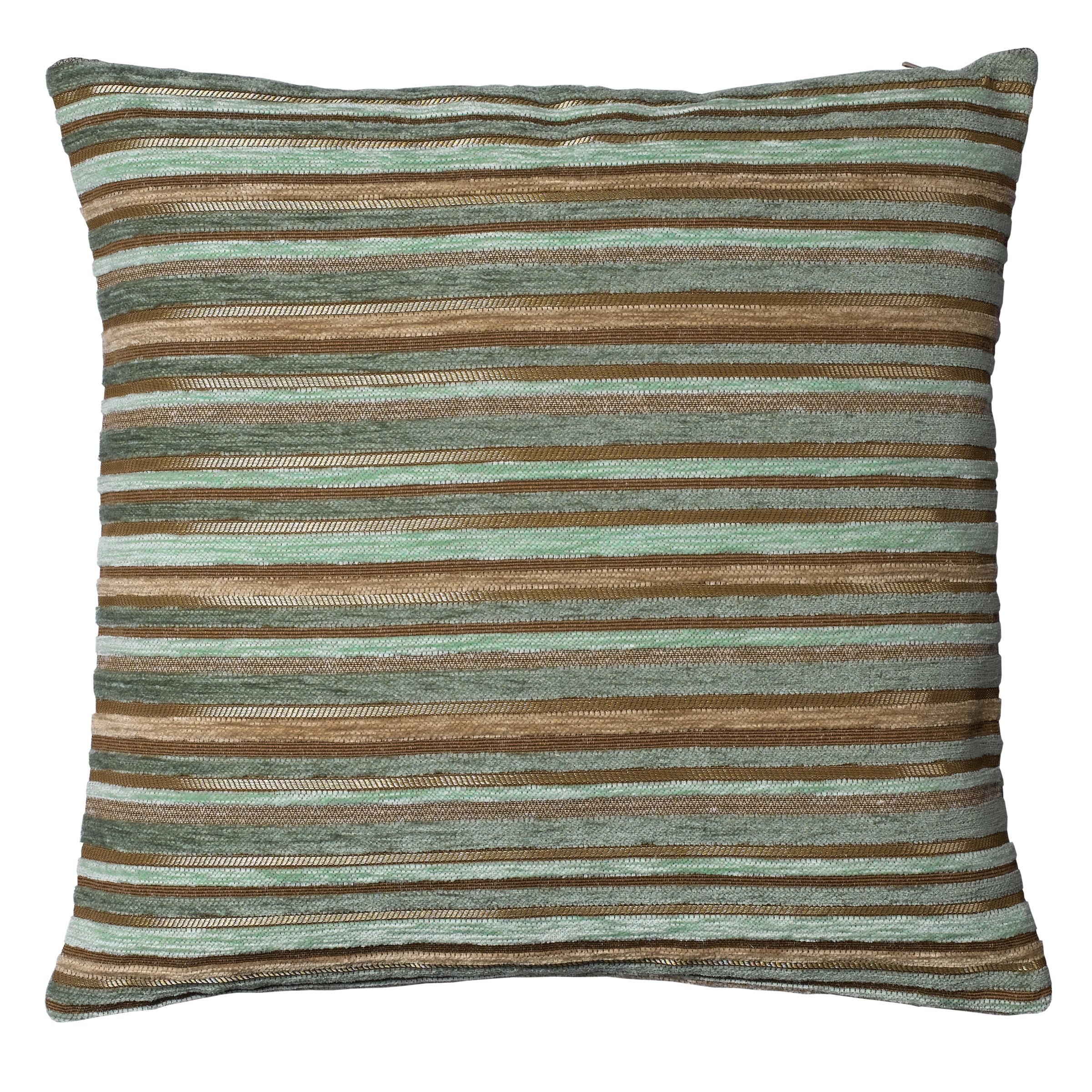 John Lewis Gilded Stripe Cushion, Duck Egg, One