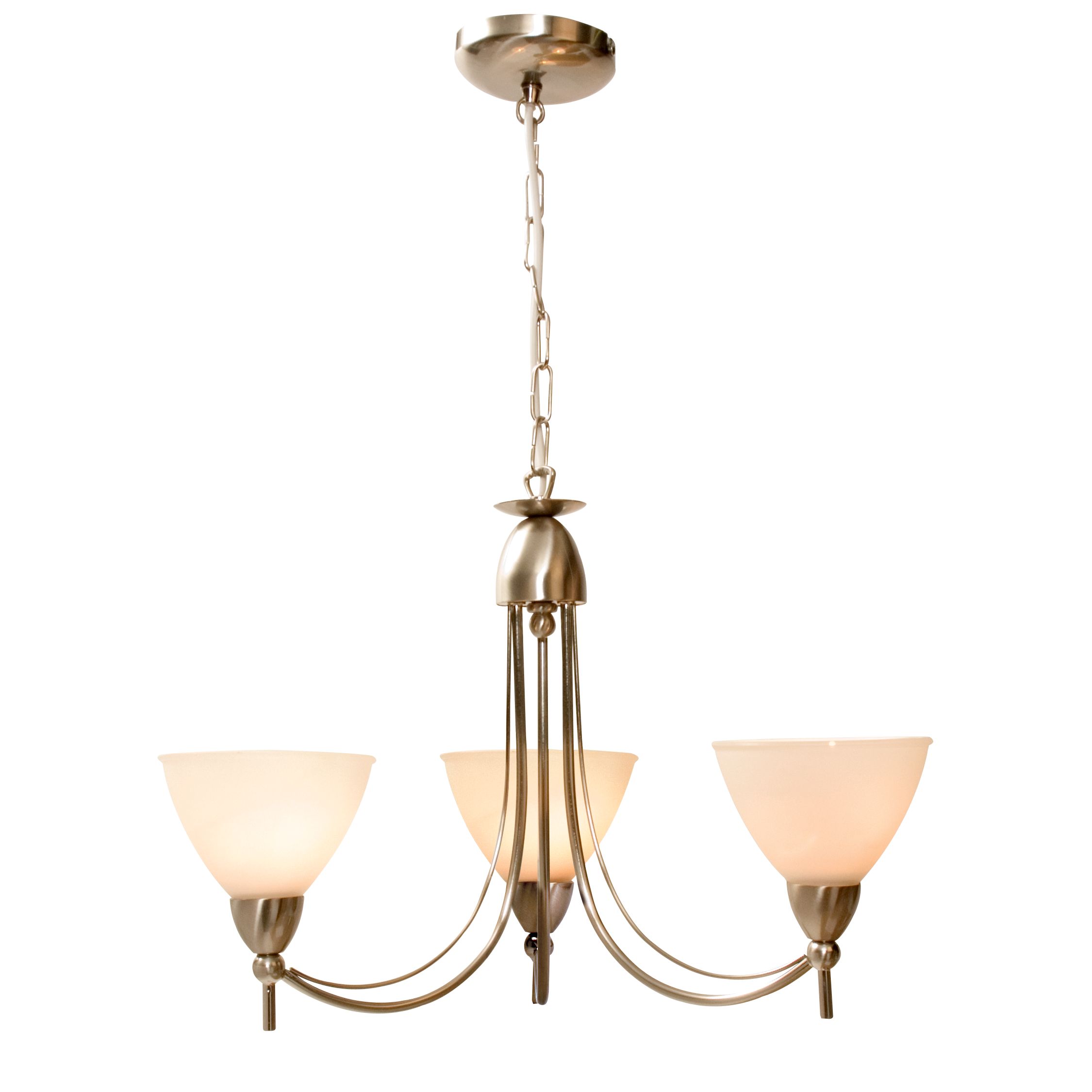 Ashlyn Ceiling Light, 3 Arm, Brushed Chrome