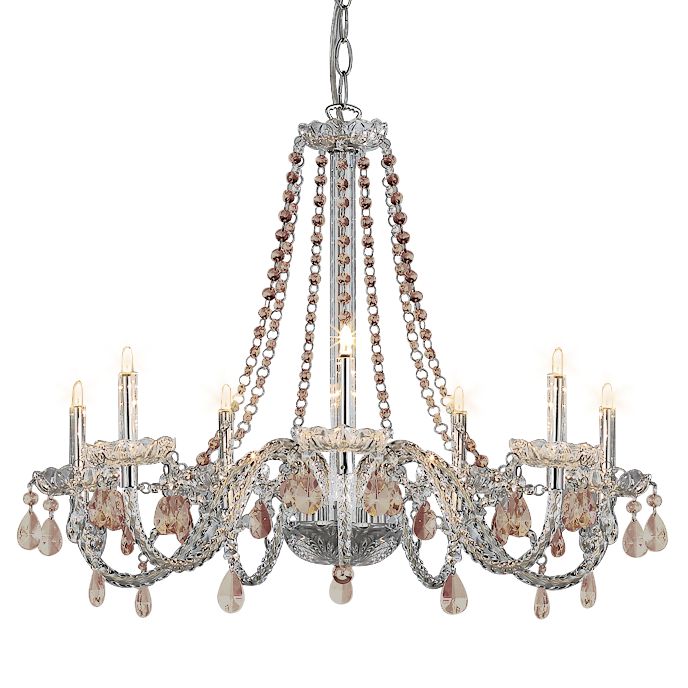 John Lewis Abigail Chandelier, Chrome / Smoked Glass, 7 Arm at John Lewis