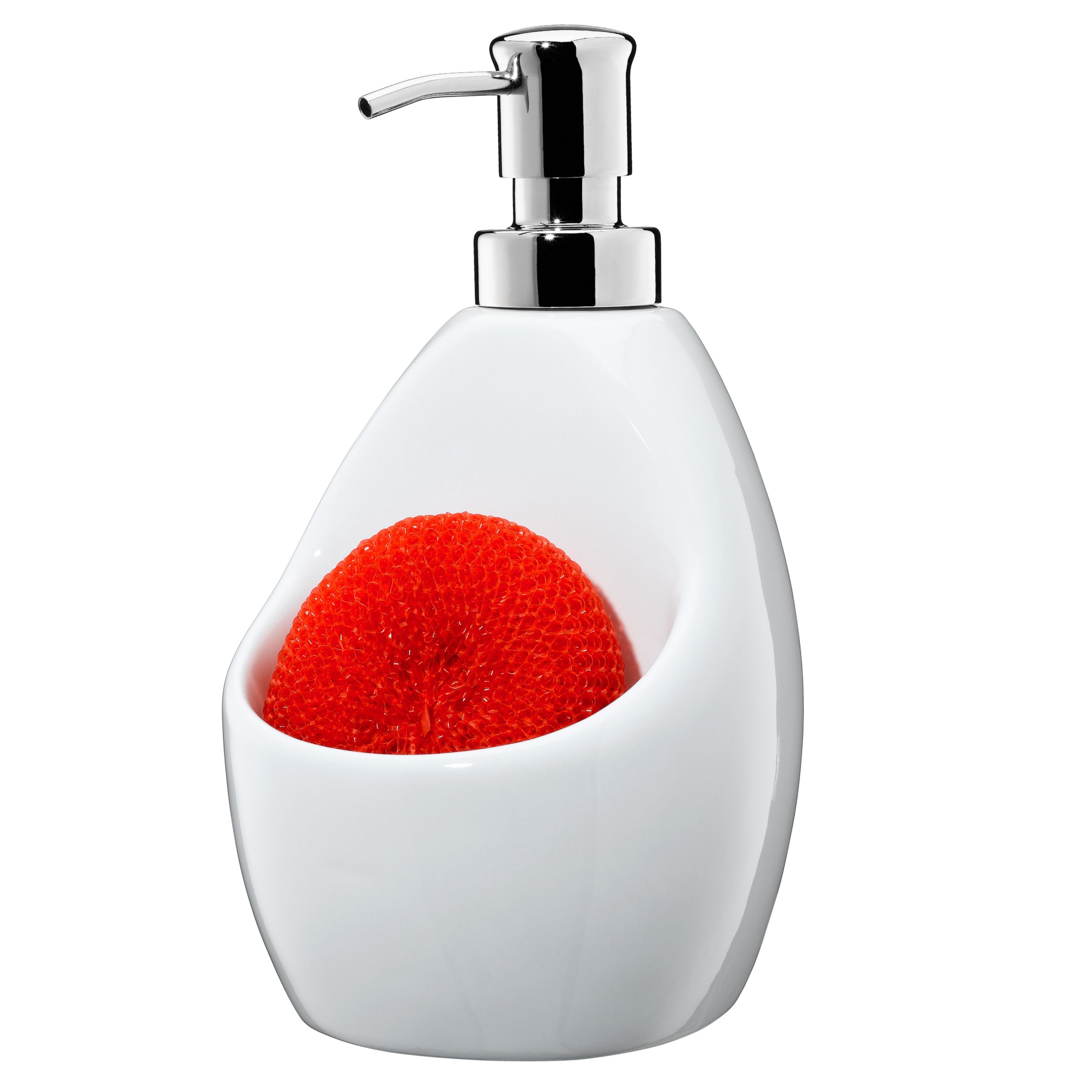 Joey Soap Pump and Scrubby Holder White