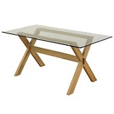 John Lewis Gene 6 Seater Rectangular Dining Table, Glass, width 170cm