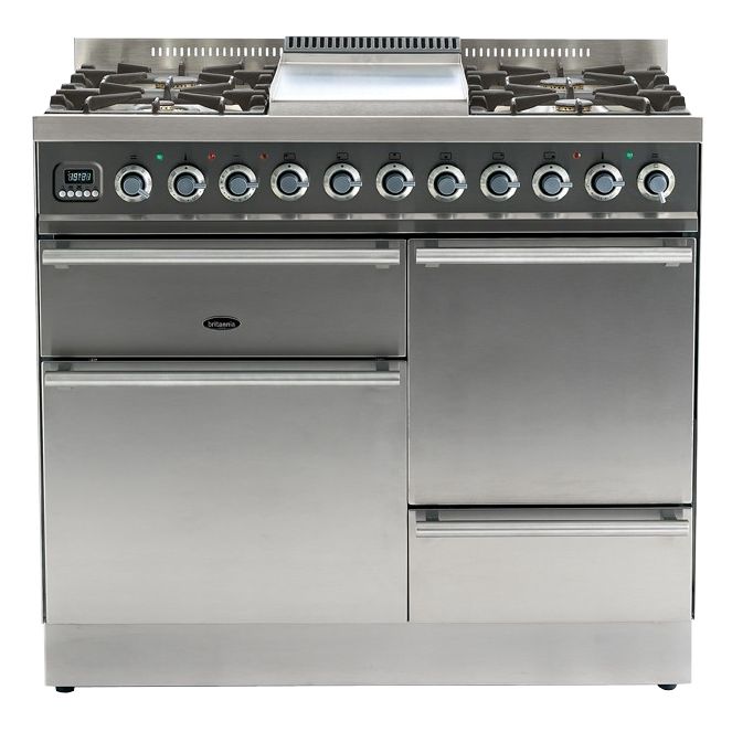 Britannia Dynasty XG Range Cooker, Stainless Steel, SI-10XGC-DL-S at John Lewis