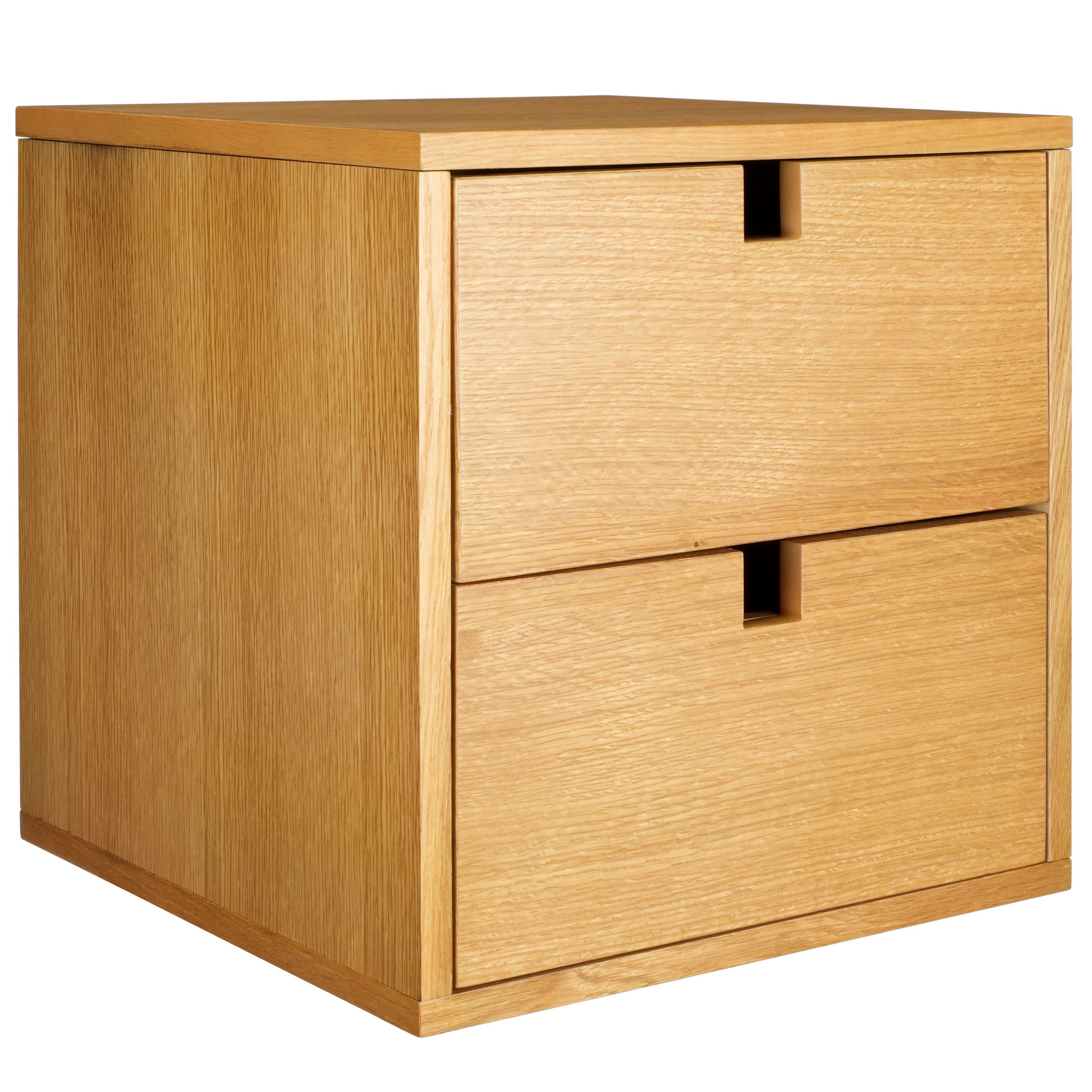 John Lewis Geo Modular Drawer Cube, 2 Drawer, Oak